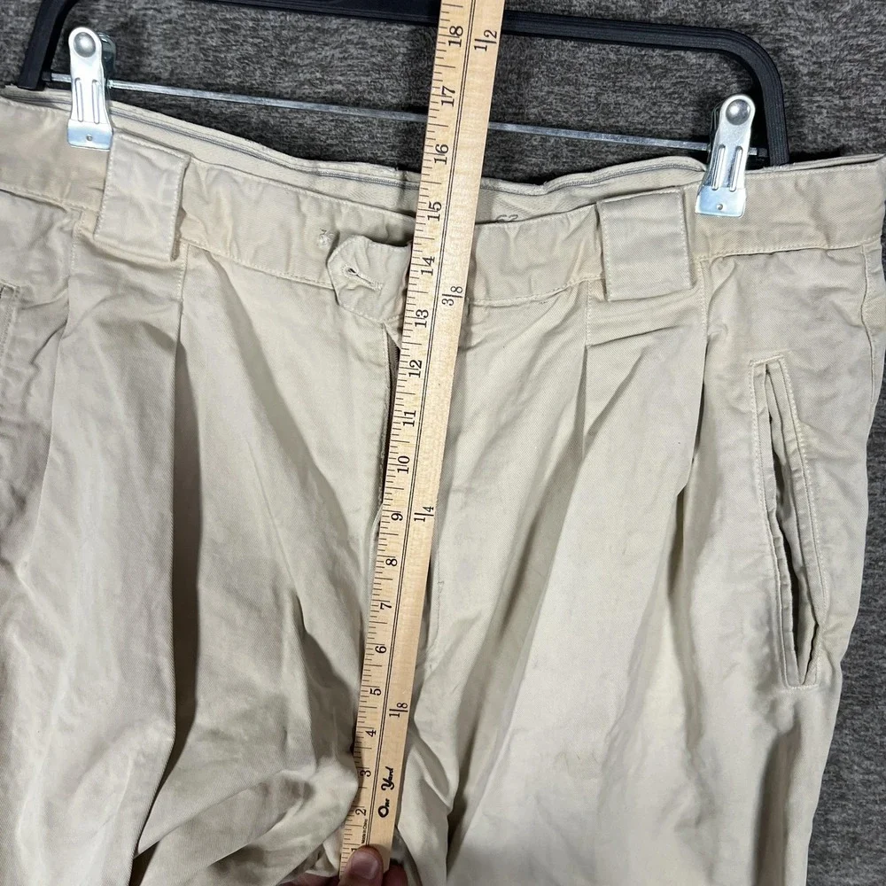 Ermenegildo Zegna Pants Mens 34 Beige Pleated Chino Dress‎ Trousers Brian Italy
